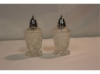 Sandwich Glass Style Salt And Pepper Shakers