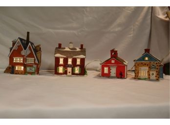 Department 56 Lot Of (4) With No Boxes Or Styrofoam