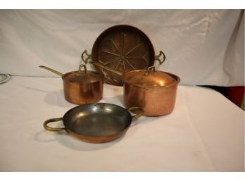 Brass And Copper Lot Including Paul Revere Ware 1801 Sauce Pan