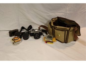 Canon Camera AE-1 With Carry Case And Accessories