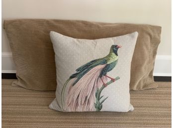 Oversize Pillow And 2 Pheasant Throw Pillow (one In Living Room Wing Chair)