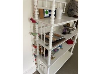 White Spindle Bookcase With 4 Shelves 36x12x50 (contents Not Included)