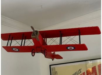 Red Wooden Airplane - Room/Display Decor Please Remove From Ceiling