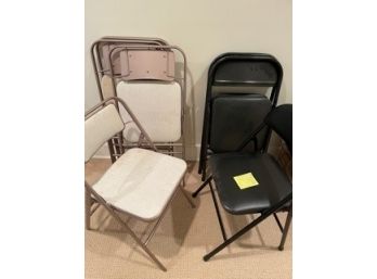 Folding Chairs 4 White And Brown And 4 Black 17x17x30