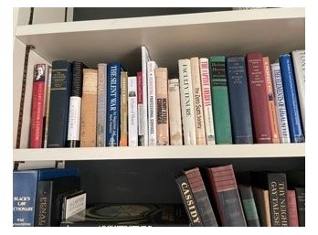 3 Shelves Of Books Various Genres From Political To Bios