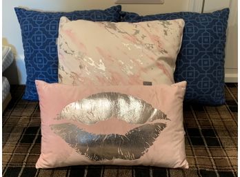 Lot Of 3 Pillows And A Lumbar Pillow