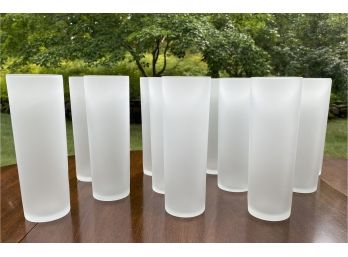 Set Of 12 - Mid Century Frosted Collins Glasses