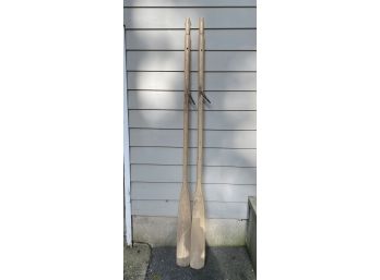 Pair Of Wooden Vintage Rowboat Oars