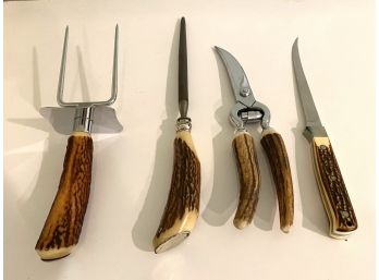 Vintage German Stag Handled Cutlery Set