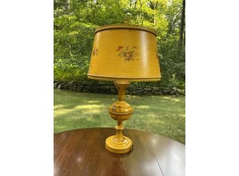 Vintage Toleware Metal Table Lamp