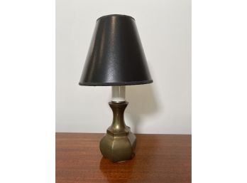 Brass Table Lamp With Black Shade