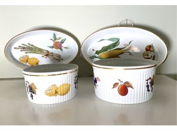 Royal Worcester Evesham Porcelain Casseroles - Set Of 4