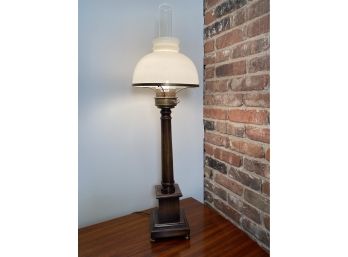 Early 20th Century Table Lamp With Glass Globe