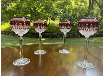 Waterford Crystal Clarendon Ruby Wine Glasses - Signed