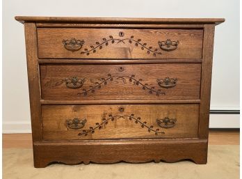 Gorgeous Vintage Oak Dresser With Hand Carved Detail