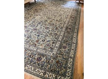 Expansive Blue Wool Area Rug - 128' W X 217'L