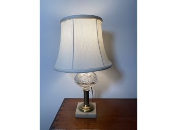 Vintage Glass And Brass Table Lamp