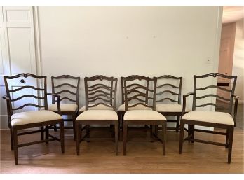 Vintage Mahogany Chippendale Style Dining Chairs - Set Of 8