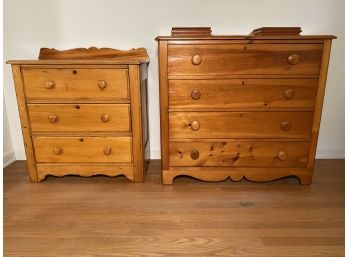 Pair Of  Vintage Pine Chest Of Drawers