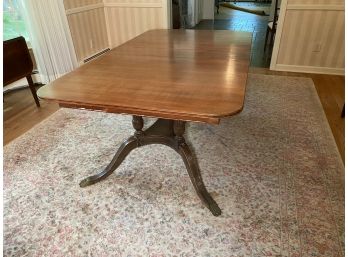 Vintage Mahogany Double Pedestal Dining Table On Casters