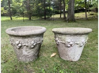 Pair Of Cast Concrete Planters