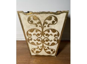 Florentine Wooden Gilt Trash Basket