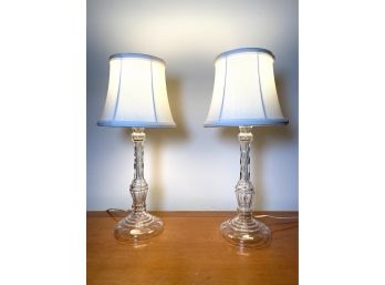 Pair Of Glass Table Lamps