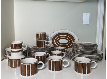 Mid Century Wedgewood Dinnerware - Midwinter Earth - 37 Pieces