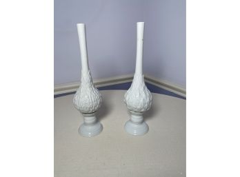 White Ceramic Candle Sticks