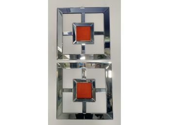 Set Of Four - Geometric Square Mirror Wall Hanging