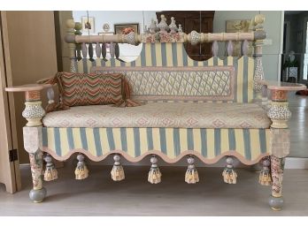 McKenzie Childs Style Hand Painted Bench