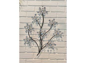 Crystal And Metal Floral Design Wallhanging