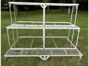 White Painted Wire 3 Tier Plant Stand - Lot 1 Of  2