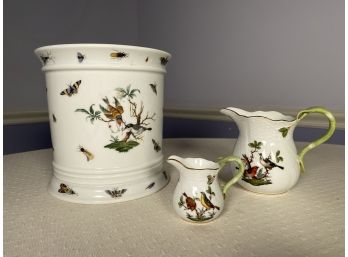 Limoges France- Wine Cooler & Pair Of Herend Pitchers