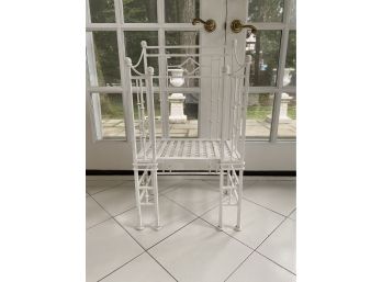 White Painted Wrought Iron Plant Stand