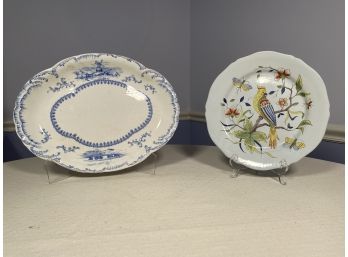 Circa 1890 Delft Platter & Tiffany Plate