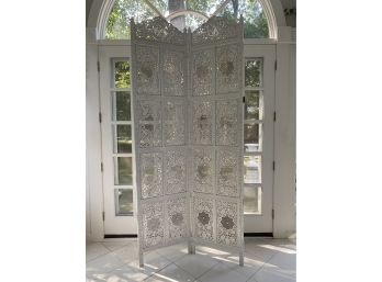 White Washed Wood 2 Panel Room Screen