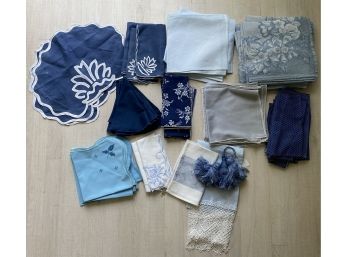 Fabulous Collection Of Blue Table Linens - 60 Pieces