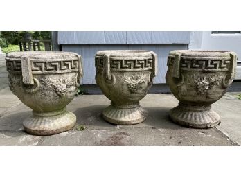 Trio Of Cast Concrete Planters