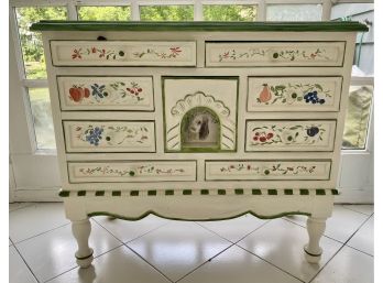 Hand Painted Nine Drawer Chest Of Drawers