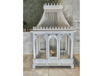 White Wood Painted Bird Cage