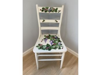 White Wood Hand Painted Desk Chair