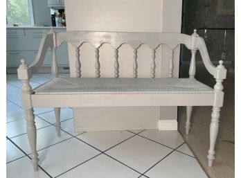 Grey Painted Wood Bench