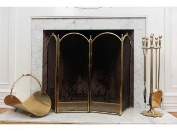 Brass Fireplace Set