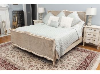 Lillian August California King Size French Provincial Caned Bed, Original Retail $3,500