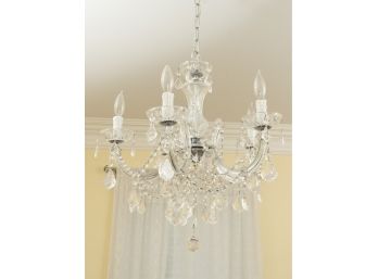 Glass & Crystal Five Light Chandelier, Original Retail $350