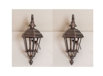 Pair Of Bronze Outdoor Sconce Lighting Fixtures (1 Of 2)