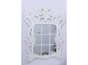 Substantial White Painted Window Pane Mirror, Original Retail $300