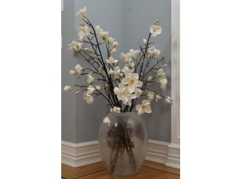 Floor Vase With Faux Cherry Blossom, Original Retail $500