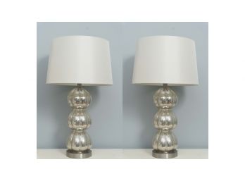 Pair Of Mercury Glass Lamps, Original Retail $300